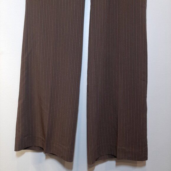 TAPEMEASURE Pinstripe 2pc Pant Suit Blazer Jacket Womens Size 10 Brown Business - Picture 9 of 15